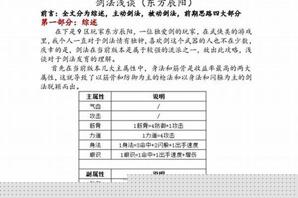 这就是江湖剑法后期攻略