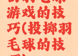 扔羽毛球游戏的技巧(投掷羽毛球的技巧)