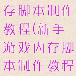 新手游戏内存脚本制作教程(新手游戏内存脚本制作教程视频)